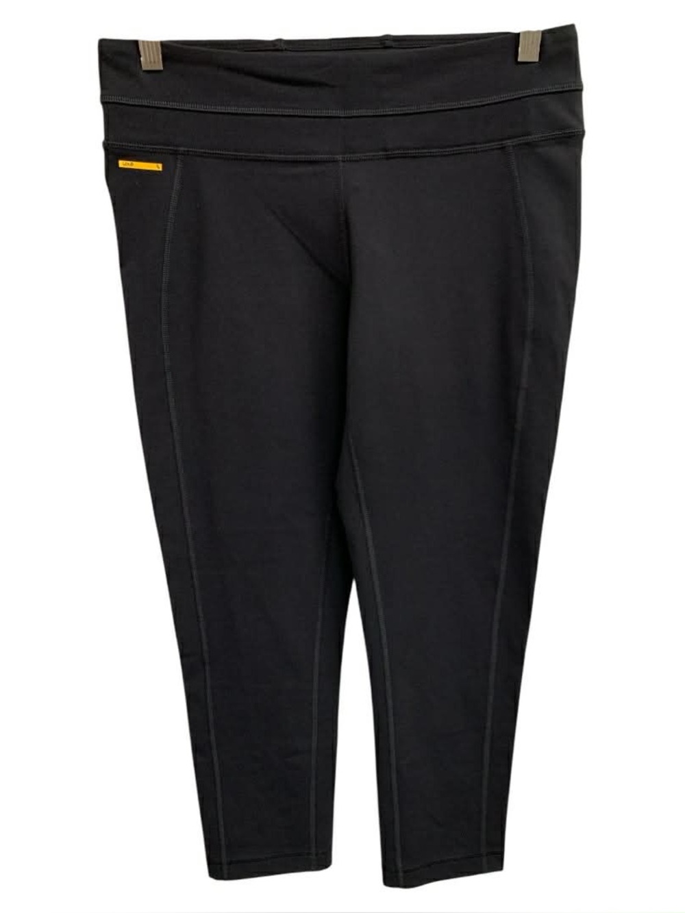 Lole Black Capri Leggings with Yellow Accent Size M